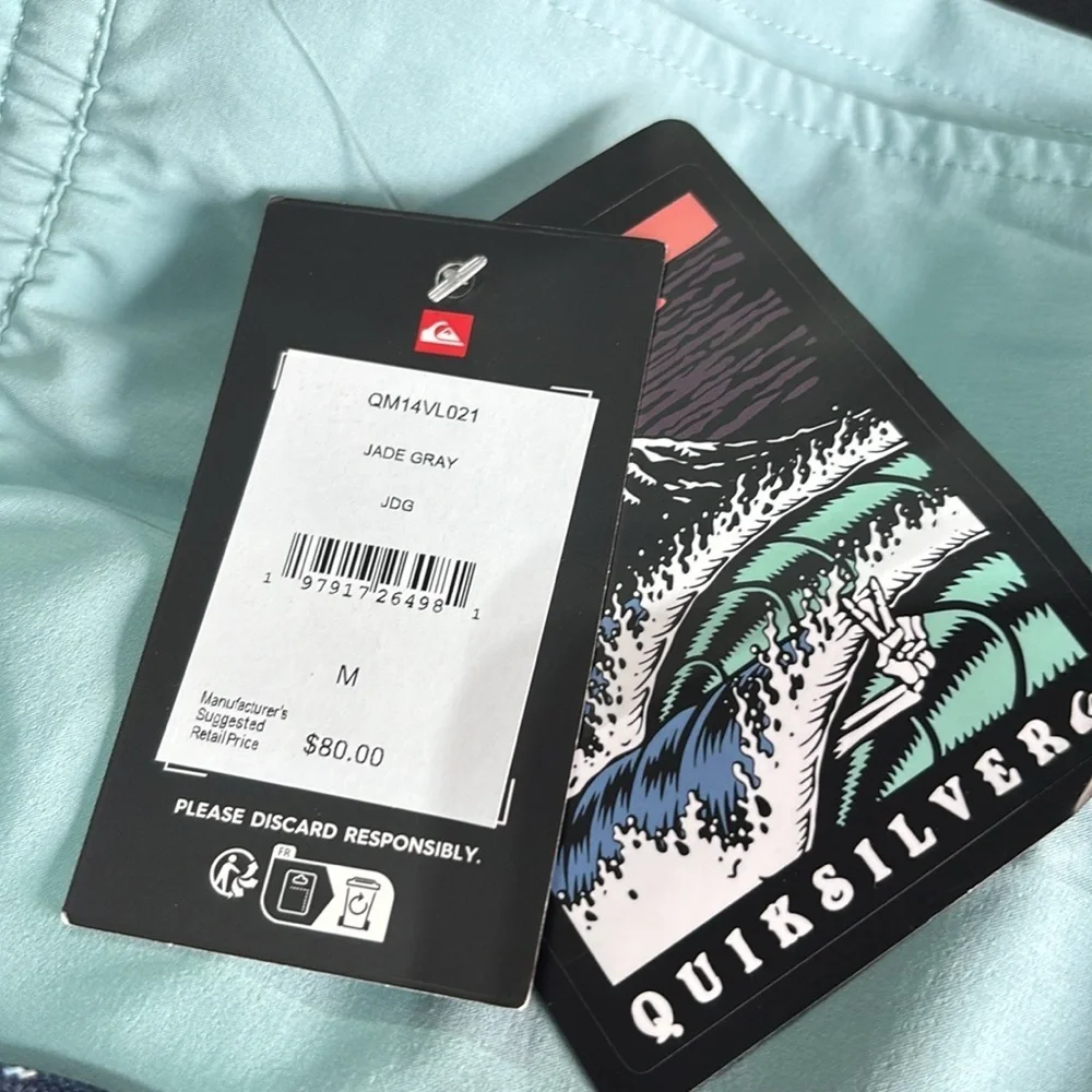 Quicksilver Board Shorts/Swim Trunks,lined,elastic drawstring waist,pockets